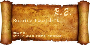Reinicz Euszták névjegykártya